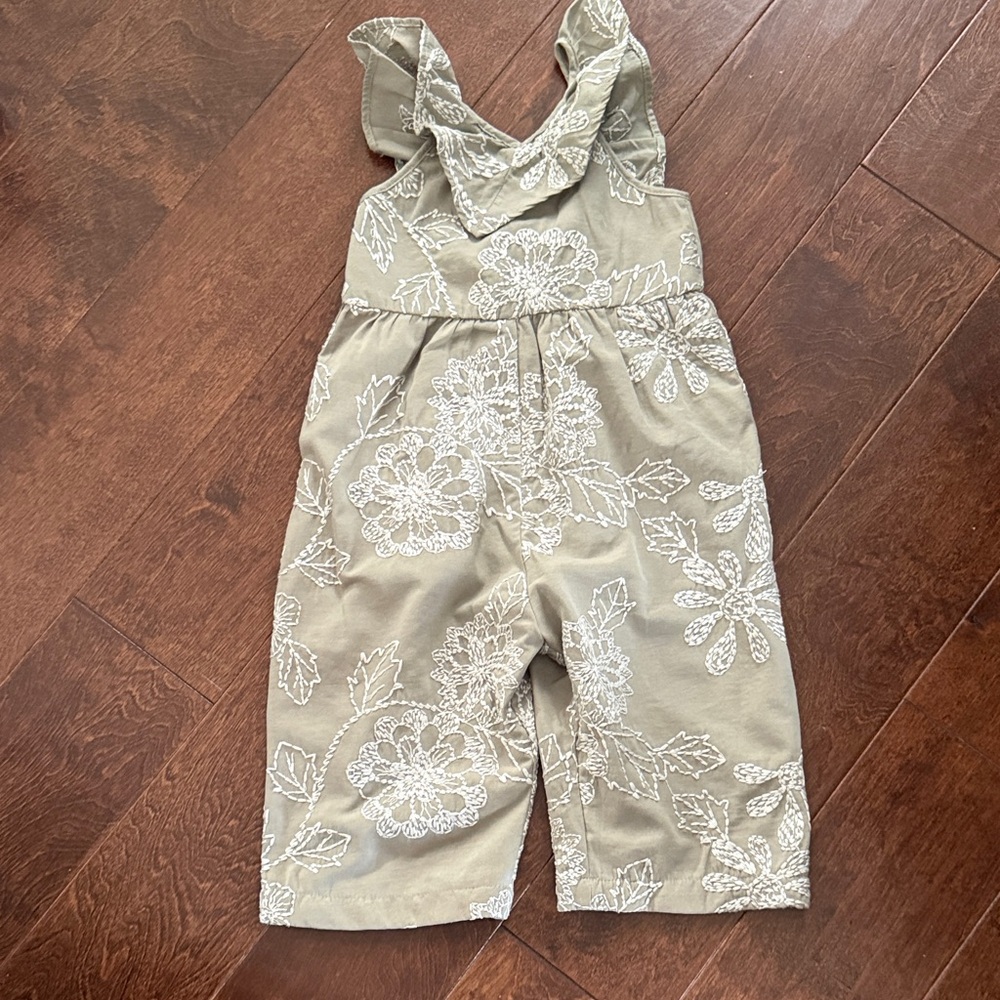 Zara Kids Olive Floral Romper